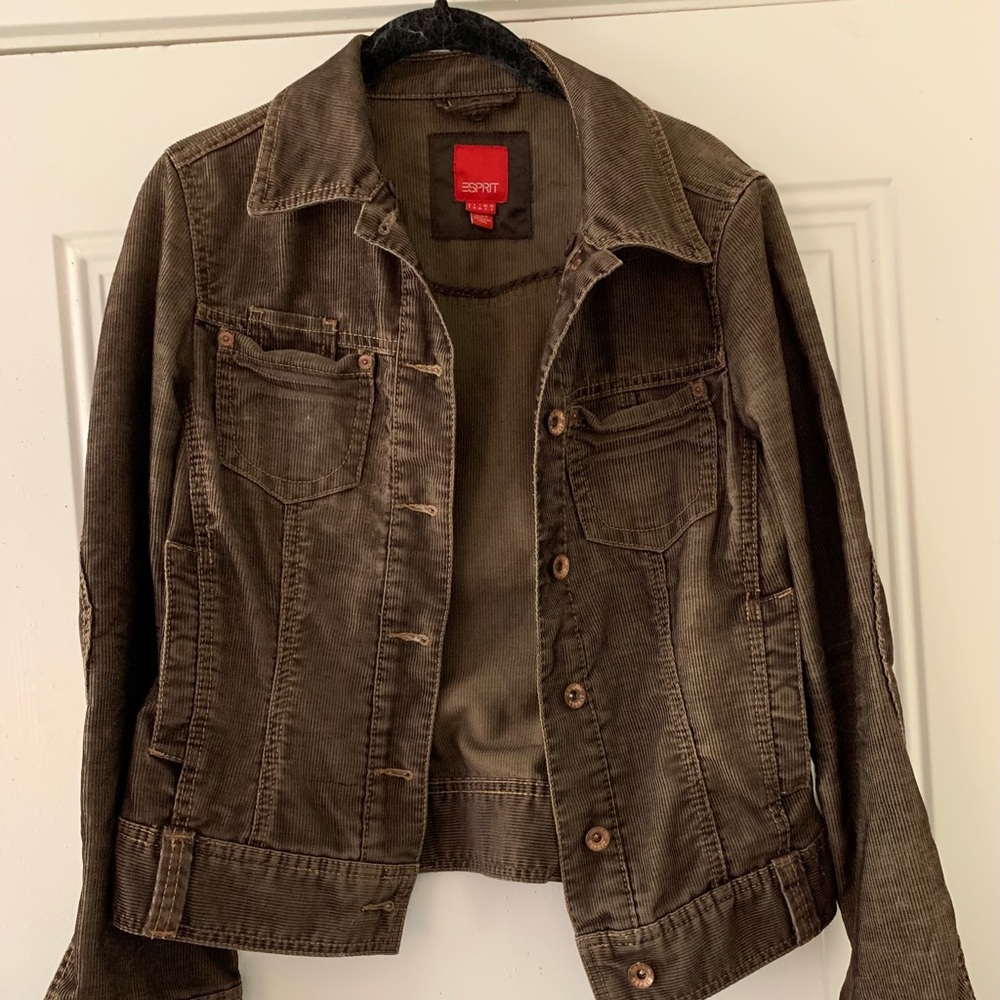 Esprit Pinwale Chocolate Cord Jean Jacket Small